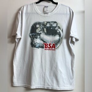 Y2K rare Vintage BSA motorcycles men’s T-Shirt white size L.